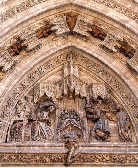 Portada del Nacimiento o San Miguel, Catedral de Sevilla. Lorenzo Mercadante de Bretaña 1464-1467